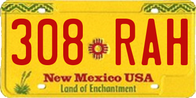 NM license plate 308RAH