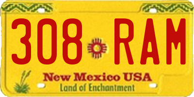 NM license plate 308RAM