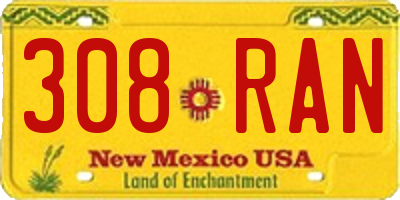 NM license plate 308RAN