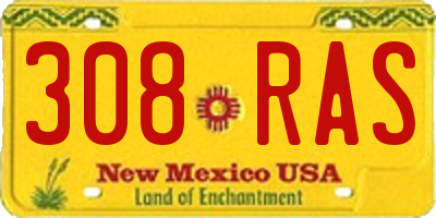 NM license plate 308RAS