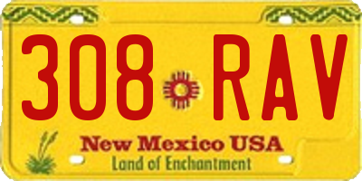 NM license plate 308RAV