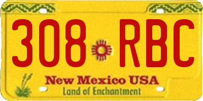 NM license plate 308RBC