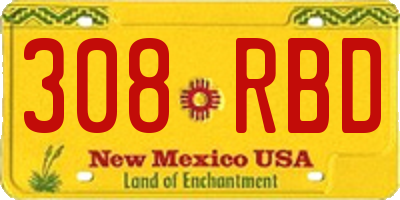 NM license plate 308RBD