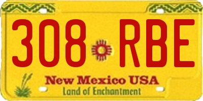 NM license plate 308RBE