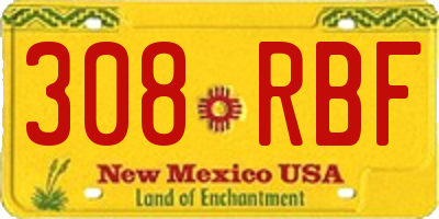 NM license plate 308RBF