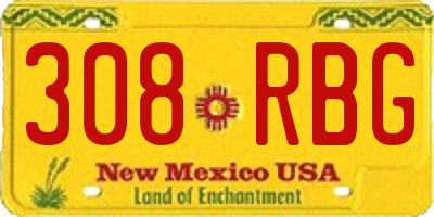 NM license plate 308RBG