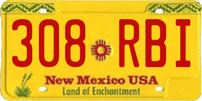 NM license plate 308RBI
