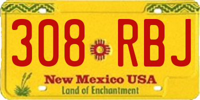 NM license plate 308RBJ