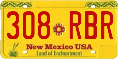 NM license plate 308RBR