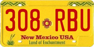 NM license plate 308RBU
