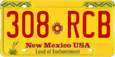 NM license plate 308RCB