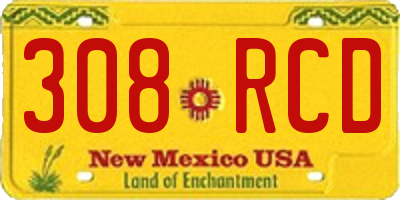 NM license plate 308RCD