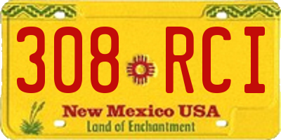 NM license plate 308RCI