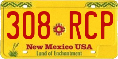 NM license plate 308RCP