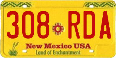 NM license plate 308RDA