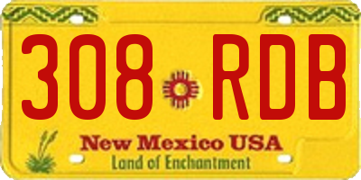 NM license plate 308RDB