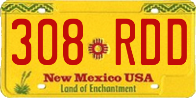 NM license plate 308RDD