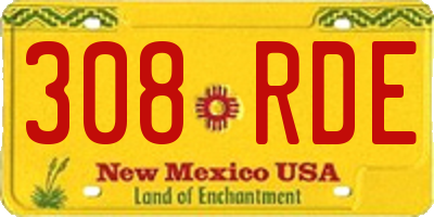 NM license plate 308RDE
