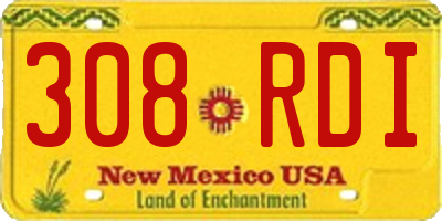 NM license plate 308RDI