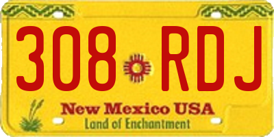 NM license plate 308RDJ