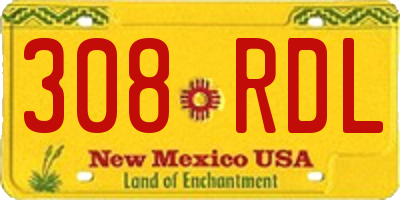 NM license plate 308RDL