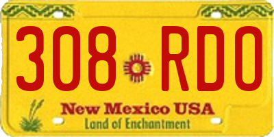 NM license plate 308RDO