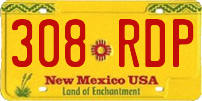 NM license plate 308RDP