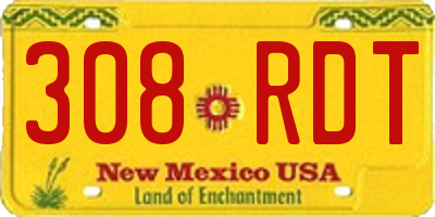 NM license plate 308RDT