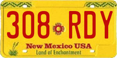 NM license plate 308RDY