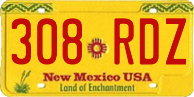 NM license plate 308RDZ