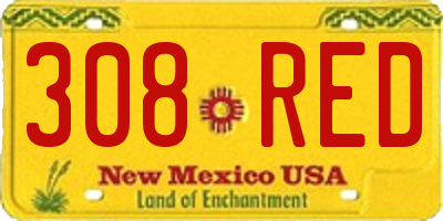 NM license plate 308RED