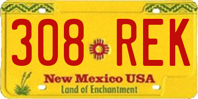 NM license plate 308REK