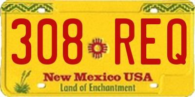 NM license plate 308REQ