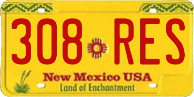 NM license plate 308RES