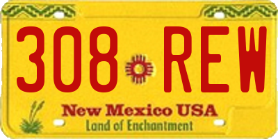 NM license plate 308REW