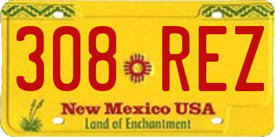 NM license plate 308REZ