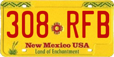 NM license plate 308RFB