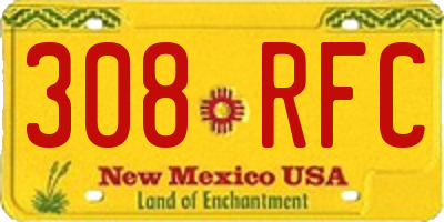 NM license plate 308RFC