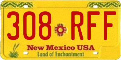 NM license plate 308RFF