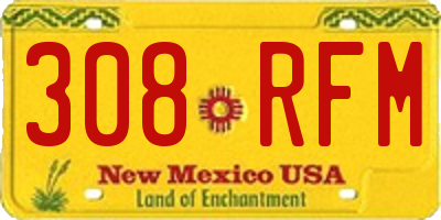 NM license plate 308RFM
