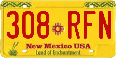 NM license plate 308RFN