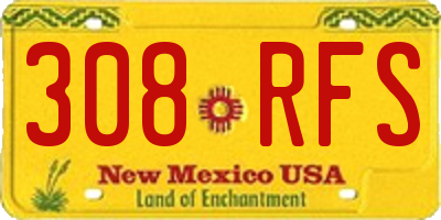 NM license plate 308RFS
