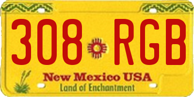 NM license plate 308RGB