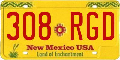 NM license plate 308RGD