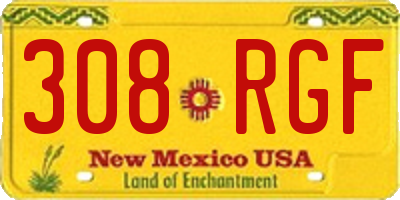 NM license plate 308RGF