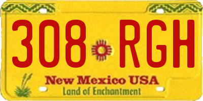 NM license plate 308RGH