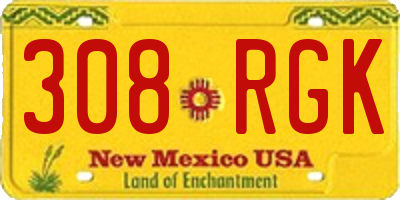 NM license plate 308RGK