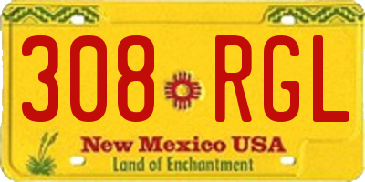 NM license plate 308RGL