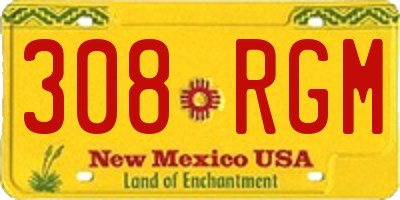 NM license plate 308RGM