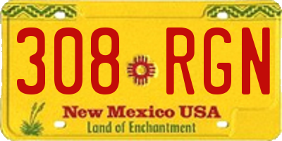 NM license plate 308RGN